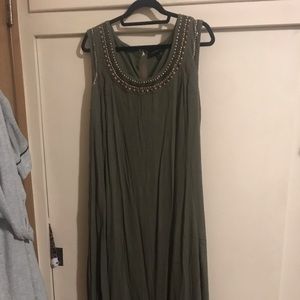 Lane Bryant army green maxi dress petite length